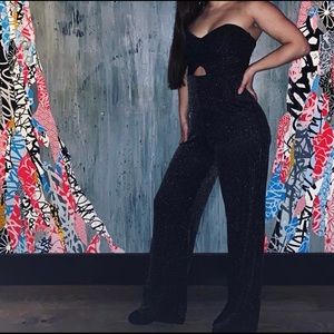Black Glitter Jumpsuit